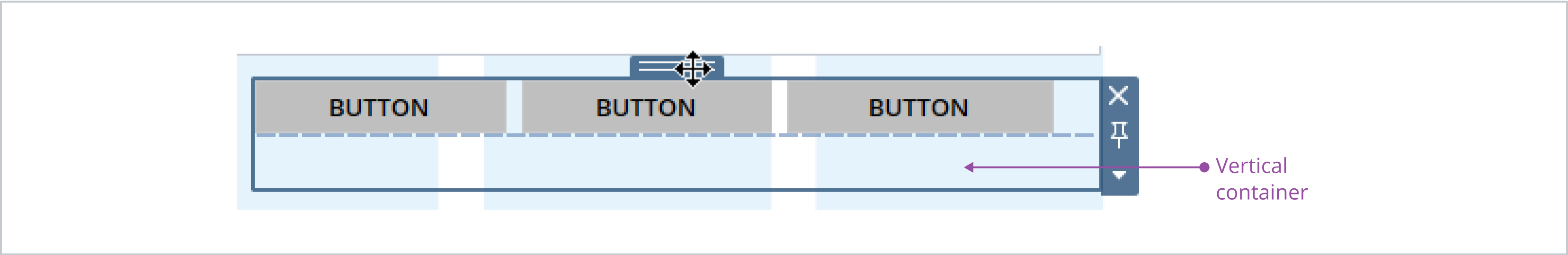 Vertical padding container