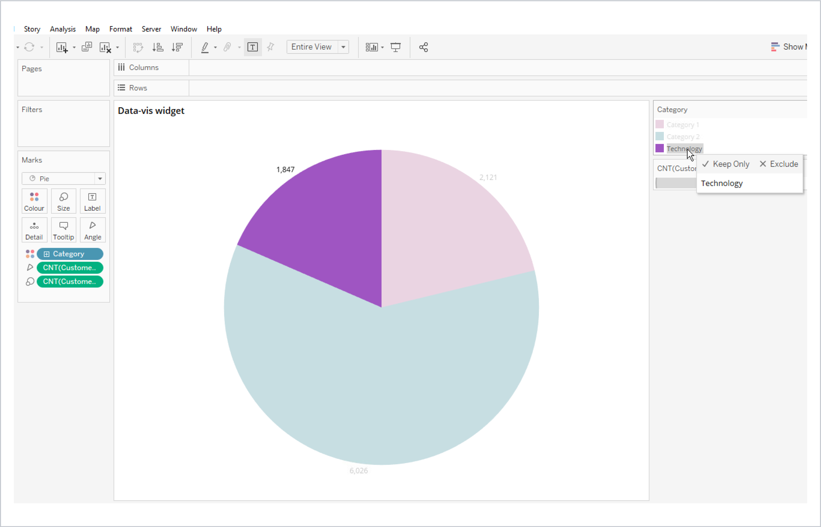 Select chart value to assign color