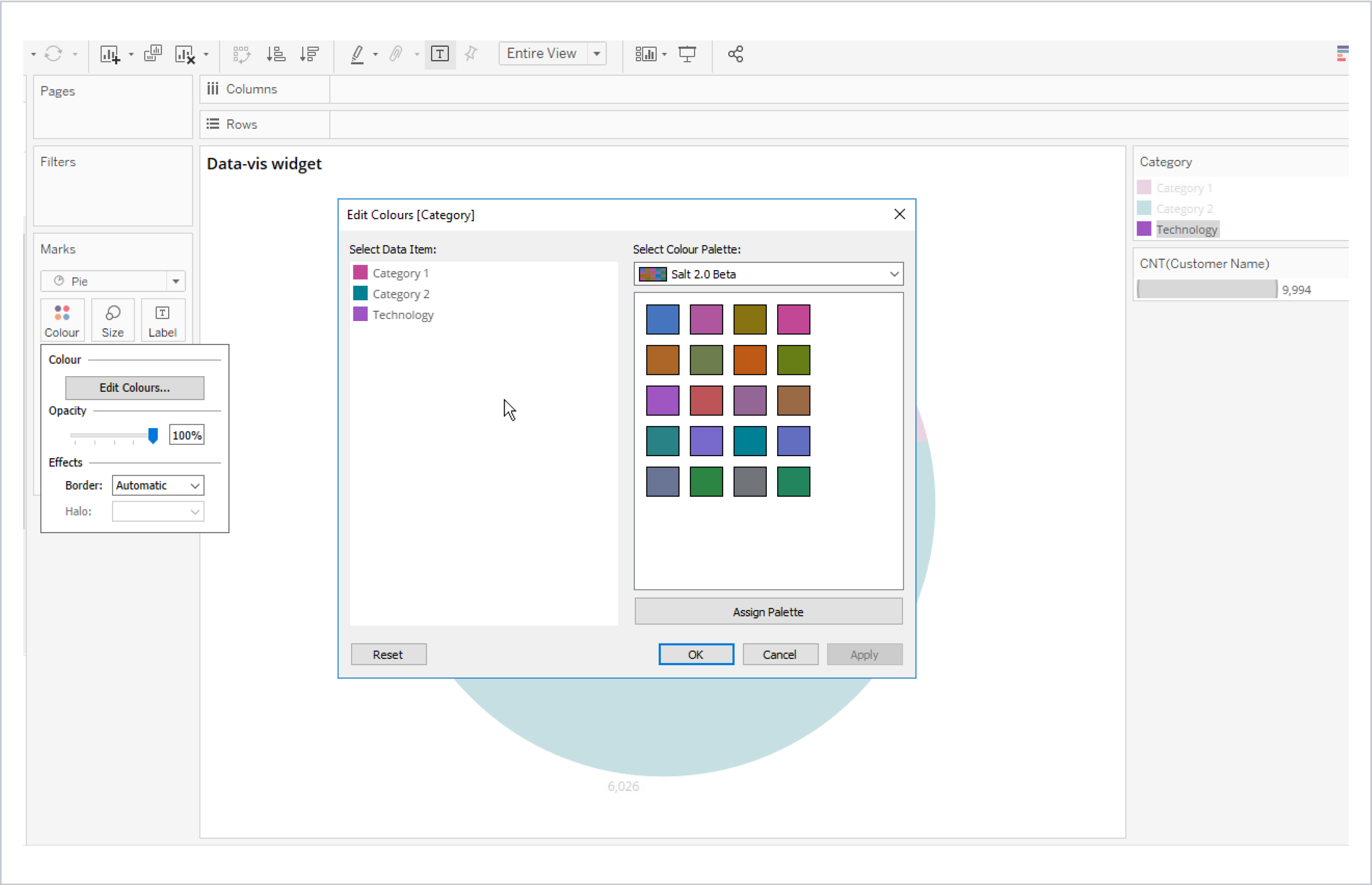 Apply color to chart from Salt 2.0 Beta color palette