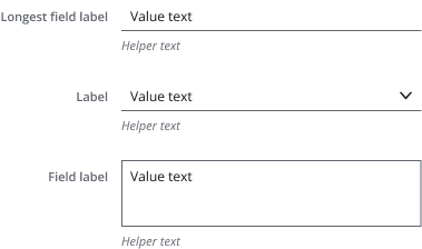 Example showing right aligned labels