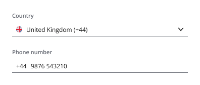 Phone number input pattern with country symbol