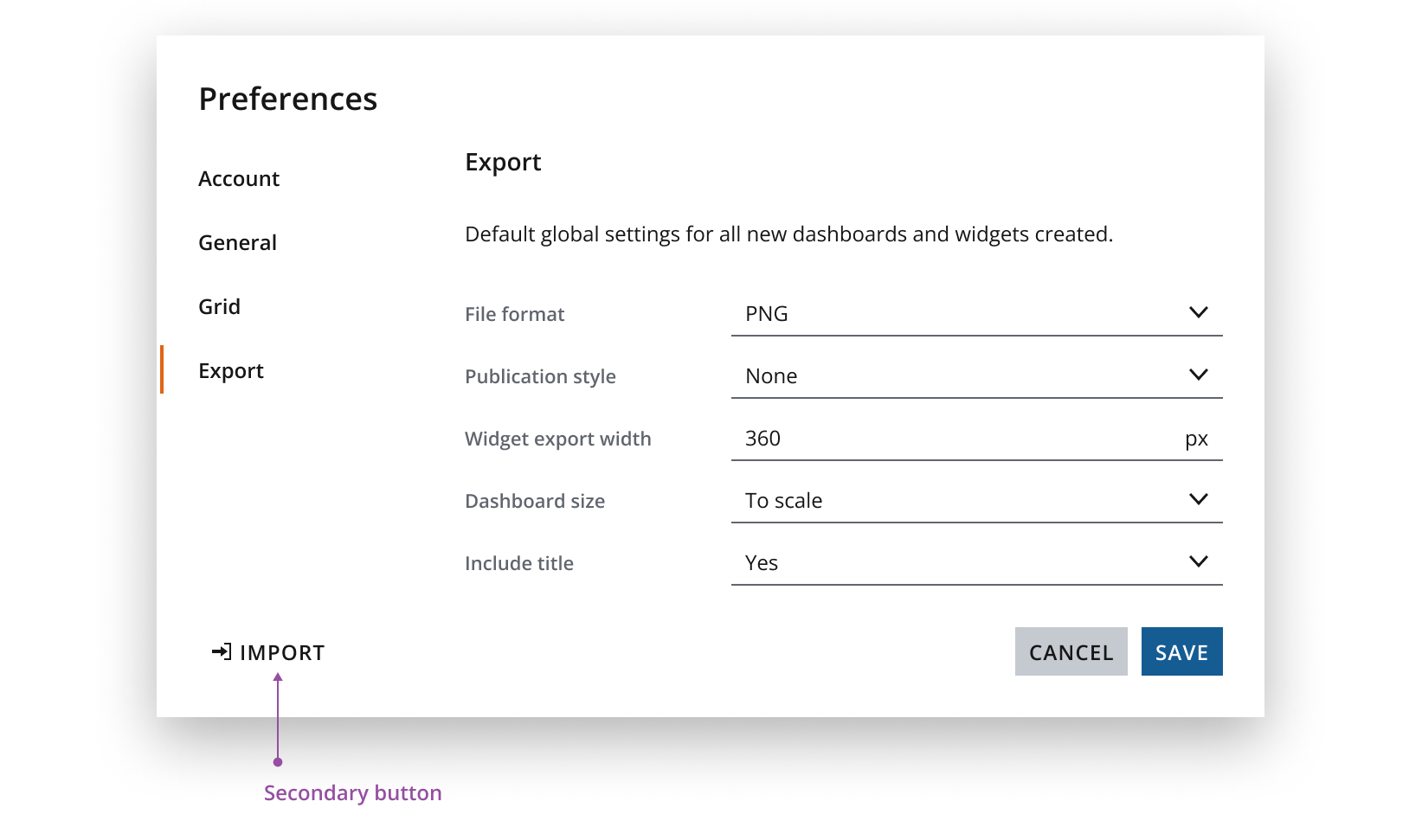 Secondary actions displayed to the left.